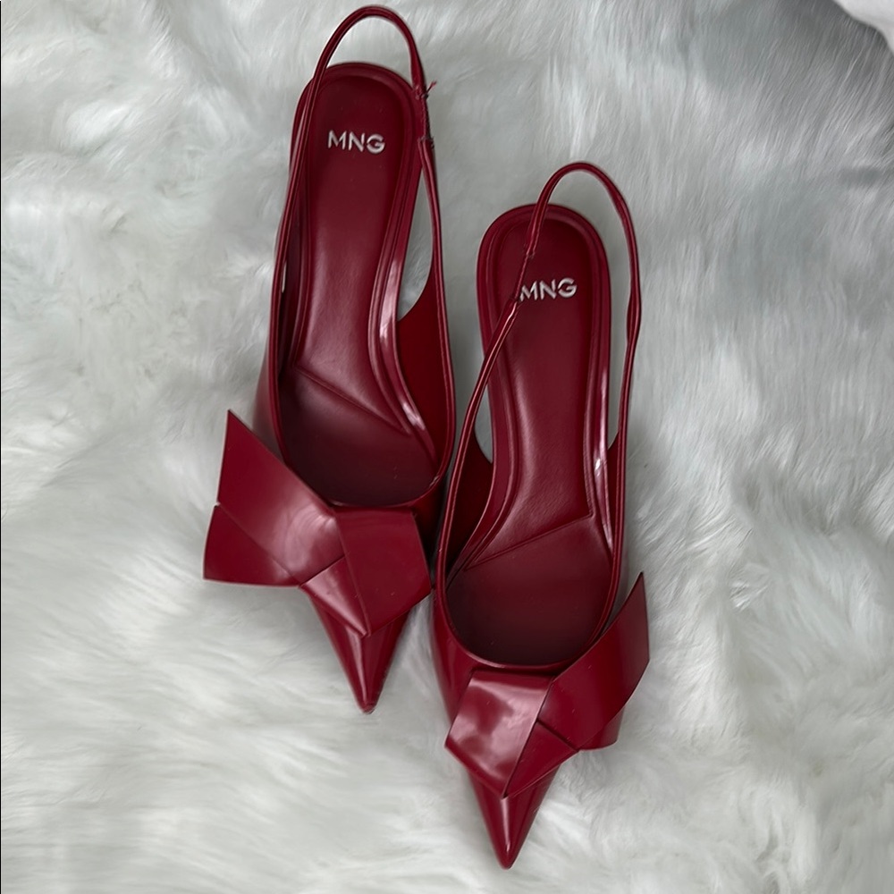 Mango Women's Red Slingback Heels